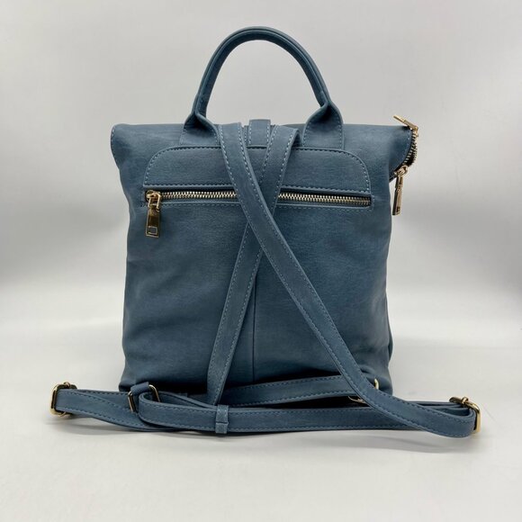 Miztique Blue Vegan Leather Diana Flip Over Backpack main image 4